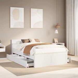 Vidaxl - Bed Frame without Mattress with Headboard White 120x190 cm Small Double Solid Wood Pine Vidaxl - Bed Frame without Mattress with Headboard White 120x190 cm Small Double Solid Wood Pine