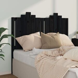 LES TENDANCES Bed Headboard Black 126x4x110 cm Solid Wood Pine vidaXL LES TENDANCES Bed Headboard Black 126x4x110 cm Solid Wood Pine vidaXL