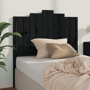LES TENDANCES Bed Headboard Black 106x4x110 cm Solid Wood Pine vidaXL LES TENDANCES Bed Headboard Black 106x4x110 cm Solid Wood Pine vidaXL