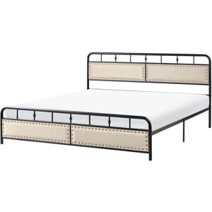 BELIANI Bed Metal BREUILLET 180 x 200 cm Black BELIANI Bed Metal BREUILLET 180 x 200 cm Black