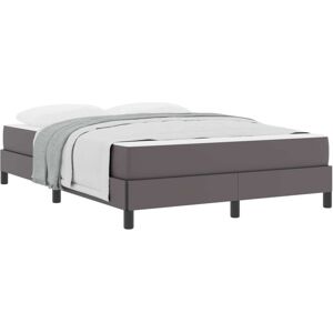 Bed with Mattress Grey 140 x 190 cm Faux leather Vidaxl Bed with Mattress Grey 140 x 190 cm Faux leather Vidaxl