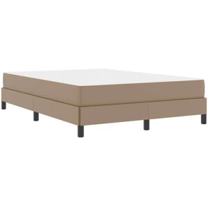 Bed with Mattress Cappuccino 140 x 200 cm Faux leather Vidaxl Bed with Mattress Cappuccino 140 x 200 cm Faux leather Vidaxl