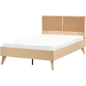 BELIANI Bed PE Rattan MONPAZIER 120 x 200 cm (EU Small Double) Light Brown BELIANI Bed PE Rattan MONPAZIER 120 x 200 cm (EU Small Double) Light Brown