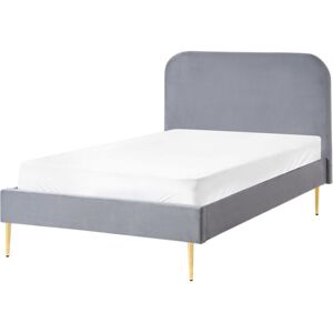 BELIANI Bed Velvet FLAYAT 120 x 200 cm (EU Small Double) Grey BELIANI Bed Velvet FLAYAT 120 x 200 cm (EU Small Double) Grey