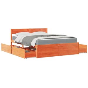 vidaXL Bed with Drawers and Mattress - 140x200 cm - Pine vidaXL Bed with Drawers and Mattress - 140x200 cm - Pine