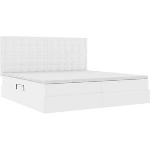 Bed with Mattress Pure White 200 x 200 cm Faux Leather vidaXL Bed with Mattress Pure White 200 x 200 cm Faux Leather vidaXL