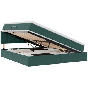 Bed with Mattress with Headboard Dark Green 180 x 200 cm Velvet vidaXL Bed with Mattress with Headboard Dark Green 180 x 200 cm Velvet vidaXL