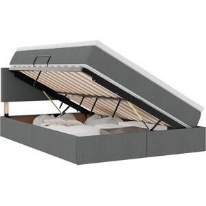 Bed with Mattress with Storage Dark Grey 140 x 200 cm Polyester vidaXL Bed with Mattress with Storage Dark Grey 140 x 200 cm Polyester vidaXL