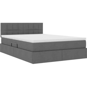 Bed with Mattress with Storage Dark Grey 140 x 200 cm Polyester vidaXL Bed with Mattress with Storage Dark Grey 140 x 200 cm Polyester vidaXL