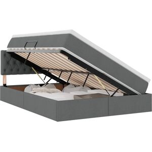 Bed with Mattress with Storage Dark Grey 140 x 200 cm Polyester vidaXL Bed with Mattress with Storage Dark Grey 140 x 200 cm Polyester vidaXL