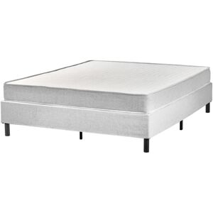 BELIANI Bed without Headboard Fabric COUNTESS 160 x 200 cm (EU King Size) Light Grey BELIANI Bed without Headboard Fabric COUNTESS 160 x 200 cm (EU King Size) Light Grey