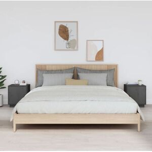 Bedside Cabinets 2 pcs Grey 40x34x45 cm Solid Wood Pine Vidaxl Bedside Cabinets 2 pcs Grey 40x34x45 cm Solid Wood Pine Vidaxl