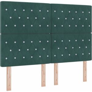 Vidaxl - Box Spring Bed with Mattress Dark green 140 x 190 cm Velvet Vidaxl - Box Spring Bed with Mattress Dark green 140 x 190 cm Velvet