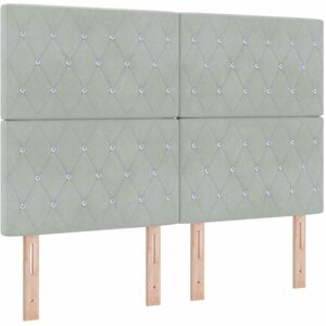 Vidaxl - Box Spring Bed with Mattress Light grey 160 x 200 cm Velvet Vidaxl - Box Spring Bed with Mattress Light grey 160 x 200 cm Velvet