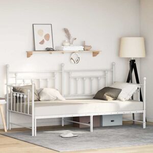 Daybed Frame with Headboard White 90 x 190 cm Steel Vidaxl Daybed Frame with Headboard White 90 x 190 cm Steel Vidaxl