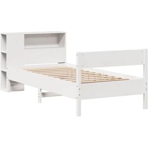 vidaXL Bookcase Bed without Mattress White 75x190 cm Small Single Solid Wood Pine - Bookcase Bed vidaXL Bookcase Bed without Mattress White 75x190 cm Small Single Solid Wood Pine - Bookcase Bed