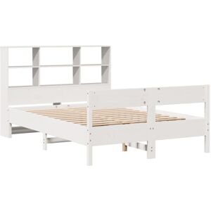 vidaXL White Bookcase Bed 120x190cm - Solid Wood Pine vidaXL White Bookcase Bed 120x190cm - Solid Wood Pine