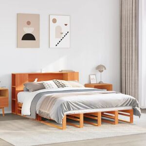 Bookcase Bed without Mattress Wax Brown 140x200 cm Solid Wood Vidaxl Bookcase Bed without Mattress Wax Brown 140x200 cm Solid Wood Vidaxl