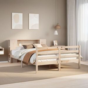 vidaXL Bookcase Bed with Storage - King Size Solid Pine vidaXL Bookcase Bed with Storage - King Size Solid Pine