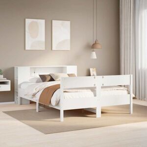 vidaXL Bookcase Bed without Mattress White King Size Solid Wood Pine - Bookcase Bed, White, King Size vidaXL Bookcase Bed without Mattress White King Size Solid Wood Pine - Bookcase Bed, White, King Size