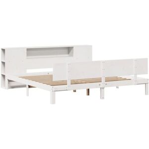 vidaXL White Bookcase Bed 180x200cm Solid Pine vidaXL White Bookcase Bed 180x200cm Solid Pine