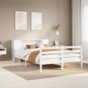 vidaXL White Pine Bookcase Bed - Support & Storage vidaXL White Pine Bookcase Bed - Support & Storage