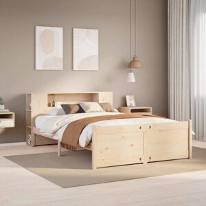Bookcase Bed without Mattress 150x200cm King Size Solid Wood Pine Vidaxl Bookcase Bed without Mattress 150x200cm King Size Solid Wood Pine Vidaxl