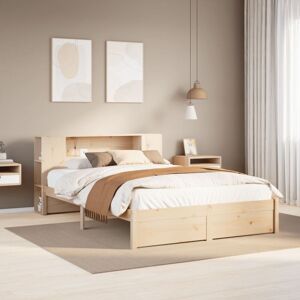 Bookcase Bed without Mattress 150x200cm King Size Solid Wood Pine Vidaxl Bookcase Bed without Mattress 150x200cm King Size Solid Wood Pine Vidaxl