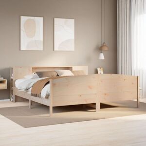 vidaXL Bookcase Bed - 180x200cm - Solid Pinewood - Brown - Bedroom Furniture vidaXL Bookcase Bed - 180x200cm - Solid Pinewood - Brown - Bedroom Furniture