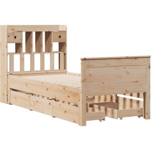 Bookcase Bed without Mattress 75x190 cm Small Single Solid Wood Pine Vidaxl Bookcase Bed without Mattress 75x190 cm Small Single Solid Wood Pine Vidaxl