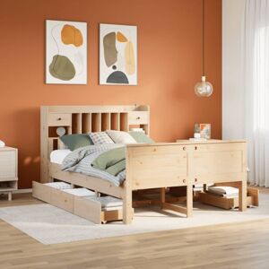 Bookcase Bed without Mattress 150x200 cm King Solid Wood Pine Vidaxl Bookcase Bed without Mattress 150x200 cm King Solid Wood Pine Vidaxl