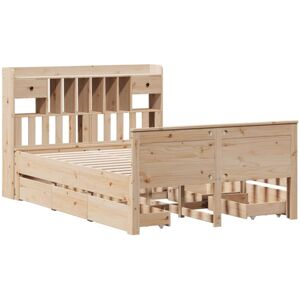 Bookcase Bed without Mattress 140x200 cm Solid Wood Pine Vidaxl Bookcase Bed without Mattress 140x200 cm Solid Wood Pine Vidaxl
