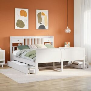 vidaXL Bookcase Bed with Slatted Base - White 180x200 cm vidaXL Bookcase Bed with Slatted Base - White 180x200 cm