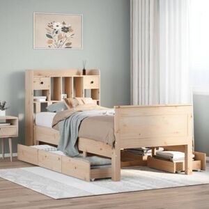 Bookcase Bed without Mattress 90x190 cm Single Solid Wood Pine vidaXL Bookcase Bed without Mattress 90x190 cm Single Solid Wood Pine vidaXL