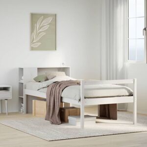 Bookcase Bed without Mattress White 75x190 cm Small Single Solid Wood Pine vidaXL Bookcase Bed without Mattress White 75x190 cm Small Single Solid Wood Pine vidaXL