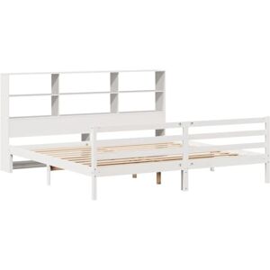 vidaXL White Bookcase Bed 180x200cm Solid Pinewood vidaXL White Bookcase Bed 180x200cm Solid Pinewood