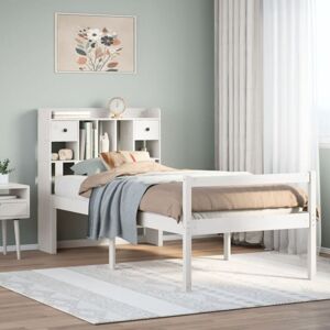 Bookcase Bed without Mattress White 90x190 cm Single Solid Wood Pine vidaXL Bookcase Bed without Mattress White 90x190 cm Single Solid Wood Pine vidaXL