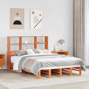 Bookcase Bed without Mattress Wax Brown 140x200 cm Solid Wood Vidaxl Bookcase Bed without Mattress Wax Brown 140x200 cm Solid Wood Vidaxl