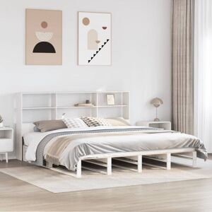 Vidaxl - Bookcase Bed without Mattress White 180x200 cm Super King Solid Wood Vidaxl - Bookcase Bed without Mattress White 180x200 cm Super King Solid Wood