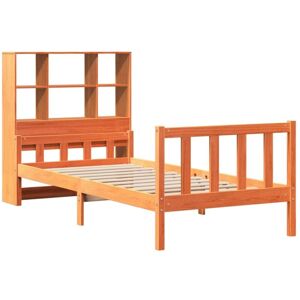Bookcase Bed without Mattress Wax Brown 75x190 cm Small Single Solid Wood Vidaxl Bookcase Bed without Mattress Wax Brown 75x190 cm Small Single Solid Wood Vidaxl