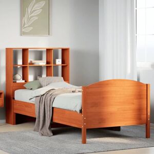 Bookcase Bed without Mattress Wax Brown 90x200cm Solid Wood Pine Vidaxl Bookcase Bed without Mattress Wax Brown 90x200cm Solid Wood Pine Vidaxl