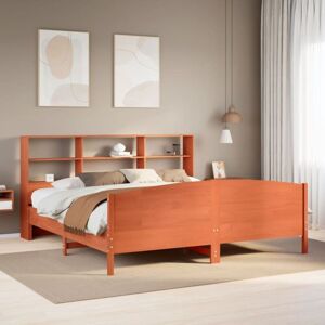 Bookcase Bed without Mattress Wax Brown 180x200 cm Super King Solid Wood Pine Vidaxl Bookcase Bed without Mattress Wax Brown 180x200 cm Super King Solid Wood Pine Vidaxl