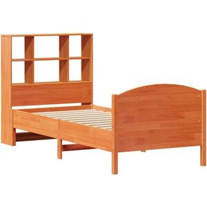 Bookcase Bed without Mattress Wax Brown 75x190 cm Small Single Solid Wood Pine Vidaxl Bookcase Bed without Mattress Wax Brown 75x190 cm Small Single Solid Wood Pine Vidaxl