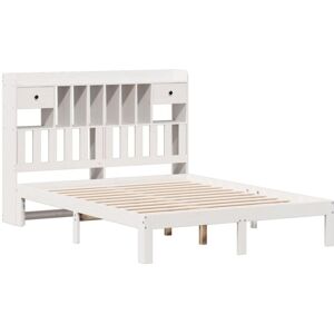 Bookcase Bed without Mattress White 140x190cm Solid Wood Pine Vidaxl Bookcase Bed without Mattress White 140x190cm Solid Wood Pine Vidaxl