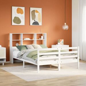 vidaXL White Bookcase Bed 140x200 cm Solid Pine Wood - Bed vidaXL White Bookcase Bed 140x200 cm Solid Pine Wood - Bed