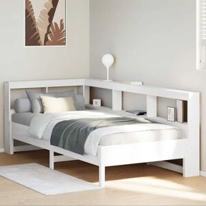 Bookcase Bed without Mattress White 90x200 cm Solid Wood Pine vidaXL Bookcase Bed without Mattress White 90x200 cm Solid Wood Pine vidaXL
