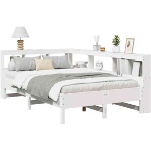 Bookcase Bed without Mattress White 120x190 cm Solid Wood Pine Vidaxl Bookcase Bed without Mattress White 120x190 cm Solid Wood Pine Vidaxl