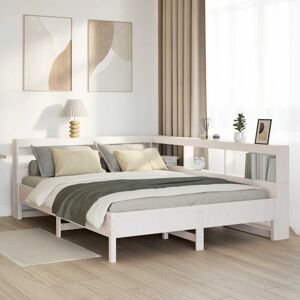 Bookcase Bed without Mattress White 140x190 cm Solid Wood Pine Vidaxl Bookcase Bed without Mattress White 140x190 cm Solid Wood Pine Vidaxl