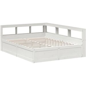 Bookcase Bed without Mattress White 150x200cm Solid Wood Pine Vidaxl Bookcase Bed without Mattress White 150x200cm Solid Wood Pine Vidaxl