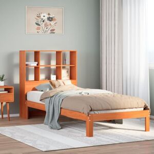 Bookcase Bed without Mattress Wax Brown 75x190 cm Small Single Solid Wood Pine Vidaxl Bookcase Bed without Mattress Wax Brown 75x190 cm Small Single Solid Wood Pine Vidaxl